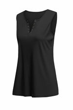 Load image into Gallery viewer, Black Solid Slim-fit V Neck Tank Top - Fashion Queen -  9
