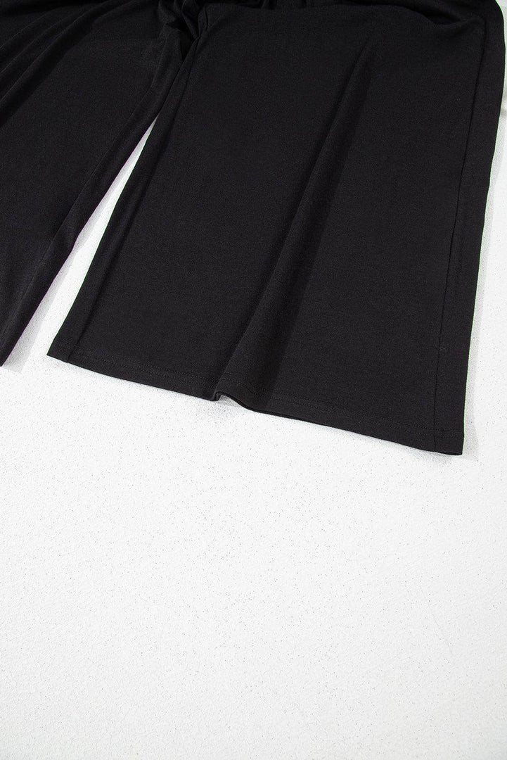 Black Spaghetti Straps Open Back Pleated Wide Leg Jumpsuit - Fashion Queen -  14