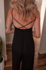 Load image into Gallery viewer, Black Spaghetti Straps Open Back Pleated Wide Leg Jumpsuit - Fashion Queen -  9
