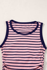 Load image into Gallery viewer, Black Stripe Contrast Round Neck Sleeveless Slim Top - Fashion Queen -  12
