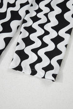 Load image into Gallery viewer, Black Stripe Print Loose Fit Open Front Beach Cover Up - Fashion Queen -  16
