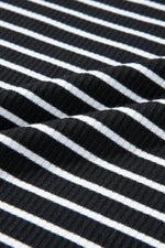 Load image into Gallery viewer, Black Stripe Ribbed Knit Sleeveless Mini Dress - Fashion Queen -  13
