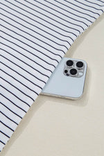 Load image into Gallery viewer, Black Stripe Ruffled Short Sleeve Crew Neck T Shirt Shift Mini Dress - Fashion Queen -  25
