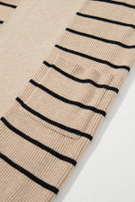 Load image into Gallery viewer, Black Stripe Shawl Neckline Open Cardigan with Pockets - Fashion Queen -  14
