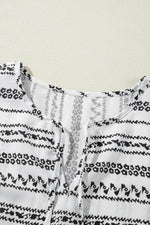 Load image into Gallery viewer, Black Stripe V Neck Bell Sleeve High Waist Mini Dress - Fashion Queen -  7
