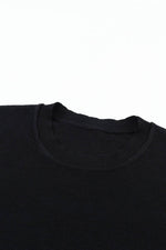 Load image into Gallery viewer, Black Striped Sleeve Plain Knit Sweater - Fashion Queen -  10
