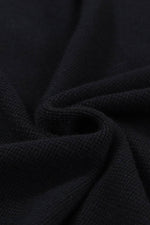 Load image into Gallery viewer, Black Striped Sleeve Plain Knit Sweater - Fashion Queen -  7
