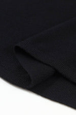 Load image into Gallery viewer, Black Striped Sleeve Plain Knit Sweater - Fashion Queen -  8
