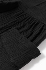 Load image into Gallery viewer, Black Textured Knotted Straps High Waist Wide Leg Romper - Fashion Queen -  12
