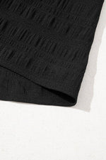 Load image into Gallery viewer, Black Textured Ruffled Sleeve Round Neck Top - Fashion Queen -  8

