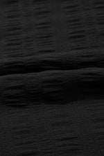 Load image into Gallery viewer, Black Textured Ruffled Sleeve Round Neck Top - Fashion Queen -  9
