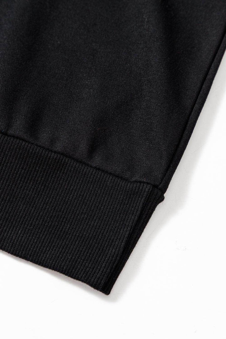 Black Tinsel Game Day Drop Shoulder Graphic Sweatshirt - Fashion Queen -  24