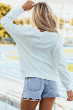 Load image into Gallery viewer, Black Tinsel Game Day Drop Shoulder Graphic Sweatshirt - Fashion Queen -  5
