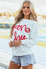Load image into Gallery viewer, Black Tinsel Game Day Drop Shoulder Graphic Sweatshirt - Fashion Queen -  6
