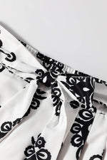 Load image into Gallery viewer, Black Tribal Geometric Print Belted High Waist Casual Shorts - Fashion Queen -  13
