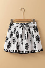 Load image into Gallery viewer, Black Tribal Geometric Print Belted High Waist Casual Shorts - Fashion Queen -  7
