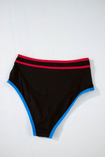 Load image into Gallery viewer, Black Triple Color Trimmed High Waist Bikini Set - Fashion Queen -  15
