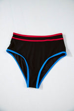 Load image into Gallery viewer, Black Triple Color Trimmed High Waist Bikini Set - Fashion Queen -  17
