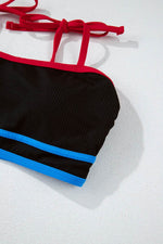 Load image into Gallery viewer, Black Triple Color Trimmed High Waist Bikini Set - Fashion Queen -  22
