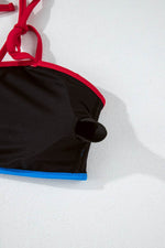 Load image into Gallery viewer, Black Triple Color Trimmed High Waist Bikini Set - Fashion Queen -  23
