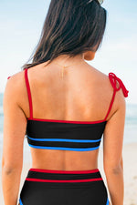 Load image into Gallery viewer, Black Triple Color Trimmed High Waist Bikini Set - Fashion Queen -  9
