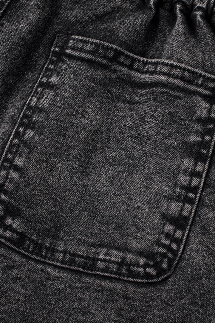 Black Vintage Washed Frilled High Waist Denim Shorts - Fashion Queen -  19