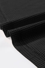 Load image into Gallery viewer, Black Waffle Knit Buttoned Long Sleeve Top - Fashion Queen -  17
