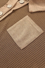 Load image into Gallery viewer, Black Waffle Knit Buttoned Long Sleeve Top - Fashion Queen -  26
