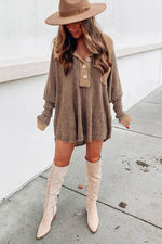 Load image into Gallery viewer, Black Waffle Knit Buttoned Long Sleeve Top - Fashion Queen -  6
