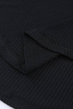 Load image into Gallery viewer, Black Waffle Knit Drop Shoulder Loose Top - Fashion Queen -  17
