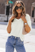 Load image into Gallery viewer, Black Waffle Knit Drop Shoulder Loose Top - Fashion Queen -  23
