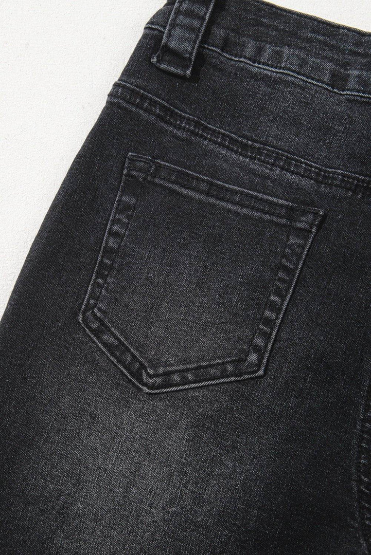 Black Wide Leg Pocketed High Waist Jeans - Fashion Queen -  11