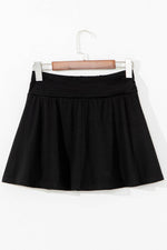 Load image into Gallery viewer, Black Wide Waistband Ruched Skort - Fashion Queen -  7
