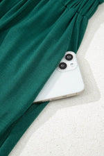 Load image into Gallery viewer, Blackish Green Deep V Pleated Crisscross Wide Leg Backless Jumpsuit - Fashion Queen -  12
