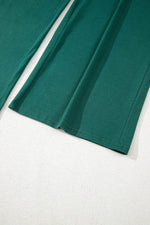 Load image into Gallery viewer, Blackish Green Deep V Pleated Crisscross Wide Leg Backless Jumpsuit - Fashion Queen -  13

