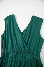 Load image into Gallery viewer, Blackish Green Deep V Pleated Crisscross Wide Leg Backless Jumpsuit - Fashion Queen -  15
