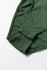 Load image into Gallery viewer, Blackish Green Solid Color Square Neck Long Sleeve Slim Fit Bodysuit - Fashion Queen -  10
