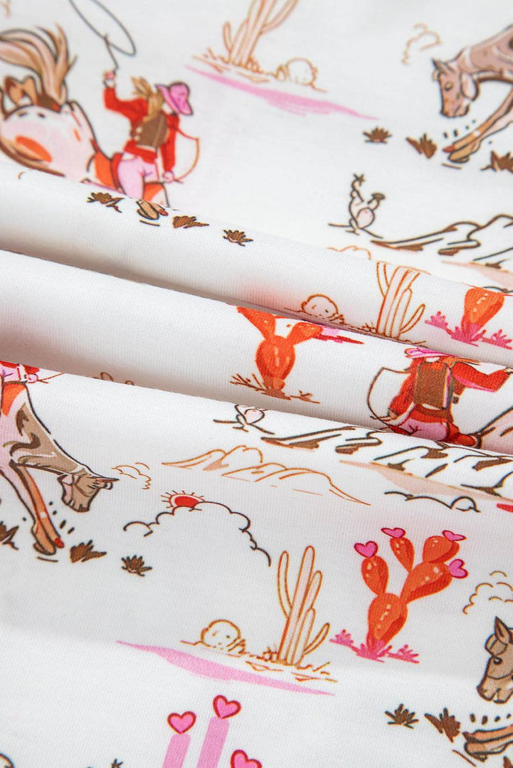 Blossom Cowgirl Country Print Pajamas Set - Fashion Queen -  15