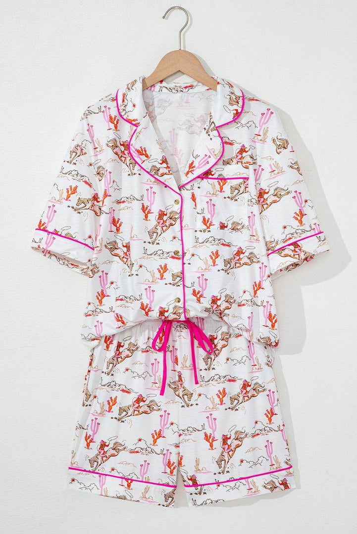Blossom Cowgirl Country Print Pajamas Set - Fashion Queen -  16