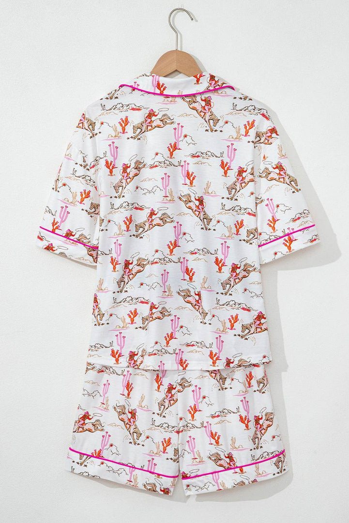 Blossom Cowgirl Country Print Pajamas Set - Fashion Queen -  17