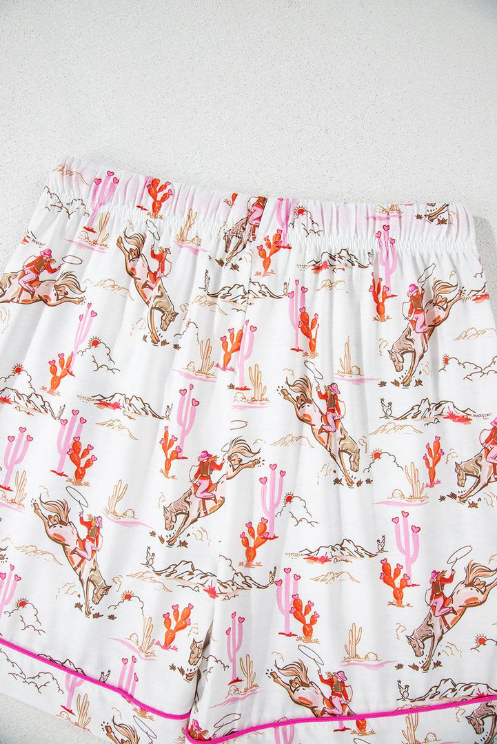 Blossom Cowgirl Country Print Pajamas Set - Fashion Queen -  18