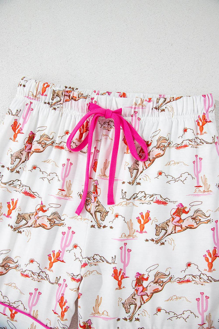 Blossom Cowgirl Country Print Pajamas Set - Fashion Queen -  21