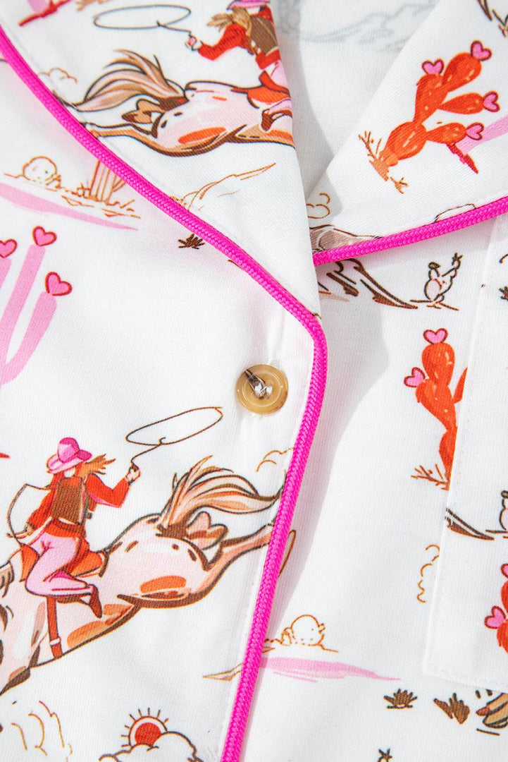 Blossom Cowgirl Country Print Pajamas Set - Fashion Queen -  22