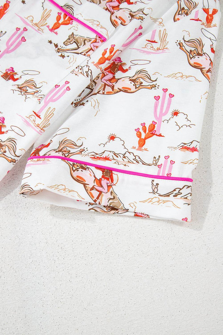 Blossom Cowgirl Country Print Pajamas Set - Fashion Queen -  23