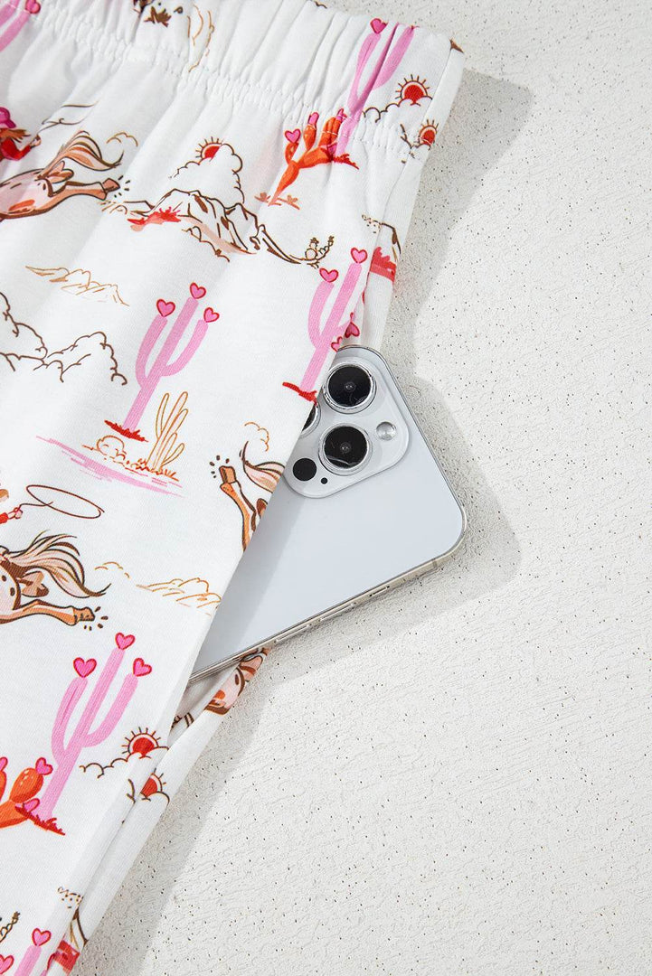 Blossom Cowgirl Country Print Pajamas Set - Fashion Queen -  25