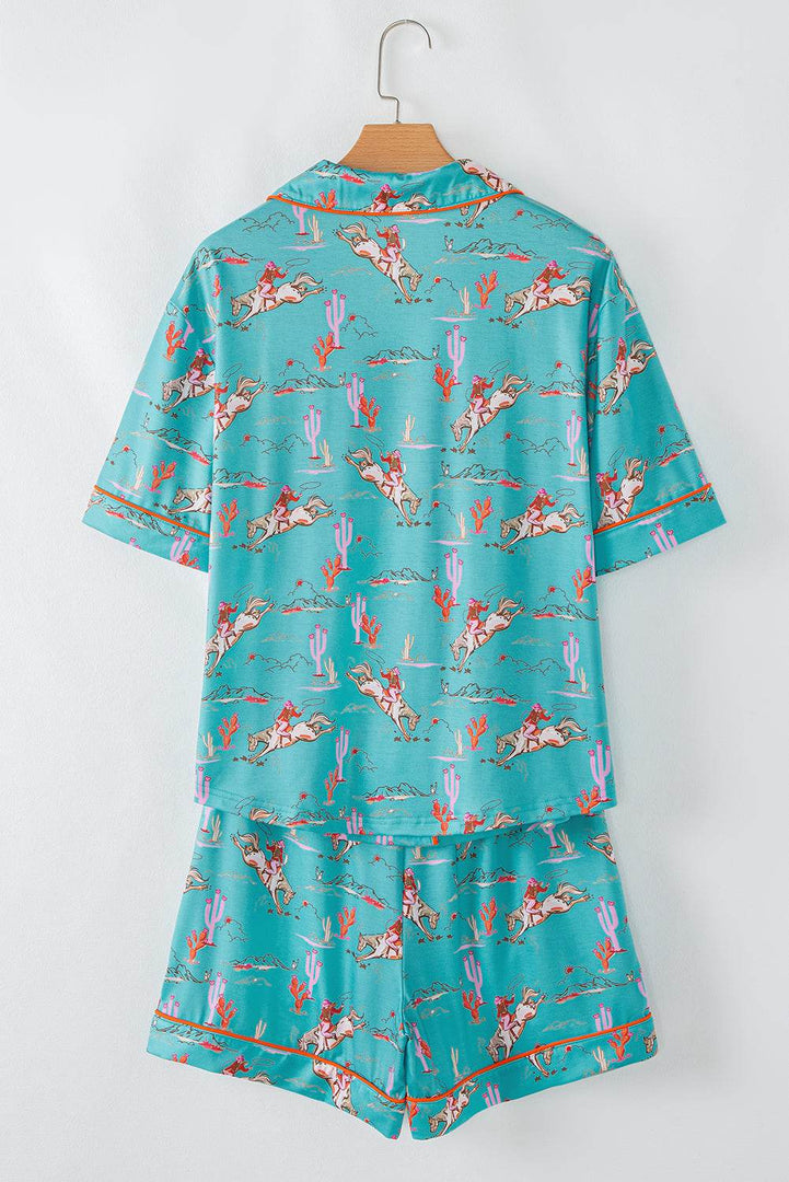 Blossom Cowgirl Country Print Pajamas Set - Fashion Queen -  27