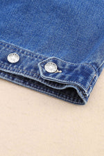 Load image into Gallery viewer, Blue Chest Pockets Drop Shoulder Loose Denim Jacket - Fashion Queen -  9
