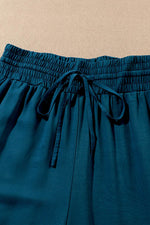 Load image into Gallery viewer, Blue Drawstring Elastic Waist Casual Wide Leg Pants - Fashion Queen -  7
