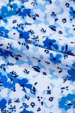 Load image into Gallery viewer, Blue Floral Ruffled Strap Lace-up Hollow Out One Piece Swimsuit - Fashion Queen -  16
