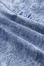 Load image into Gallery viewer, Blue Frilly Square Neck Bustier Puff Sleeve Short Denim Dress - Fashion Queen -  12
